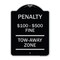 Signmission Penalty $100 $500 Fine Tow Away Zone Virginia Handicap Supplementary Alum, 24" x 18", BS-1824-23336 A-DES-BS-1824-23336 - alternate 1
